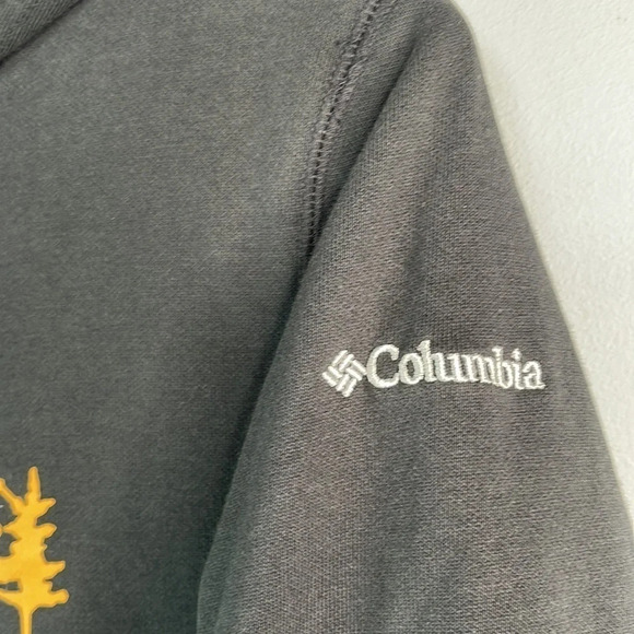 COLUMBIA Graphic Hoodie Black Mustard Yellow Live The Journey Sweatshirt Size XS - Picture 6 of 12